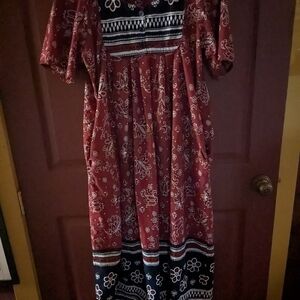 Only Necessities Red and Black Floral Maxi Dress